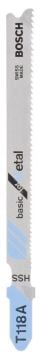 Bosch - Ekonomik Seri Metal İçin T 118 A Dekupaj Testeresi Bıçağı - 25'Li Paket