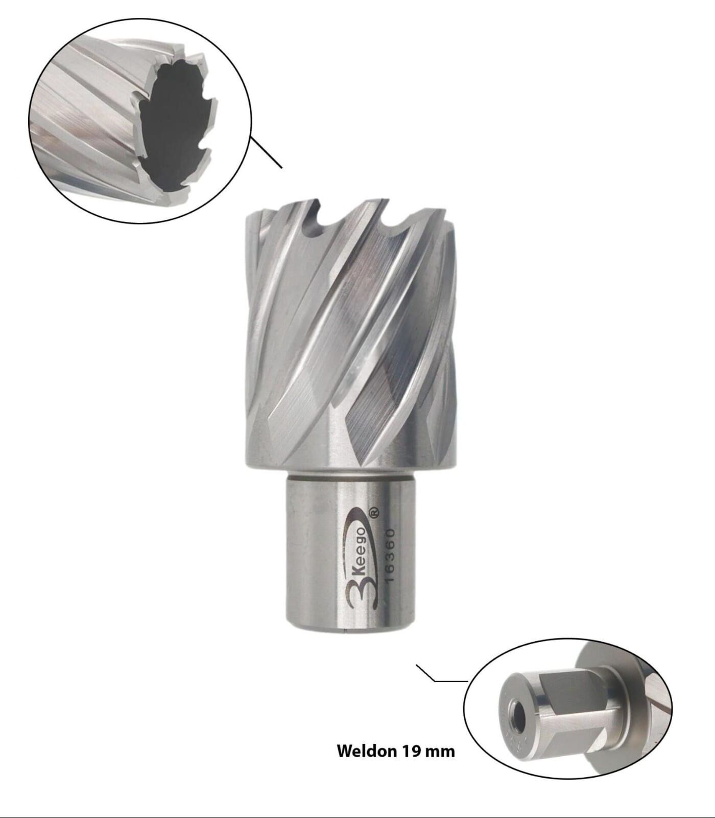 3KEEGO 31mm-40mm Aralığı KBK Manyetik Matkap Ucları - Delme Derinliği 30mm