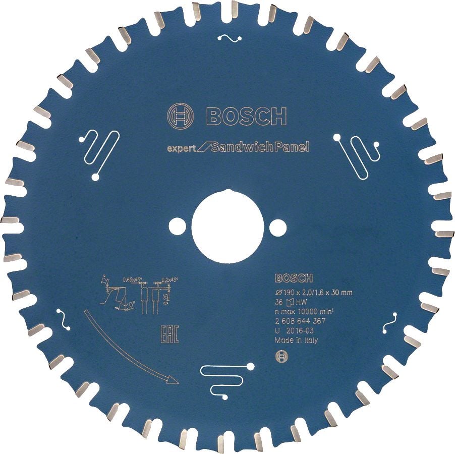 Bosch - Expert Serisi Sandviç Panel için Daire Testere Bıçağı 190*30 mm 36 Diş