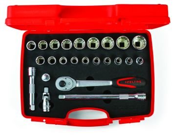 İZELTAŞ 1413 1/2'' Oniki Köşe Lokma Anahtar Takımı - 24 Parça (SAE)
