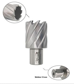 3KEEGO 21mm-30mm Aralığı KBK Manyetik Matkap Ucları - Delme Derinliği 30mm