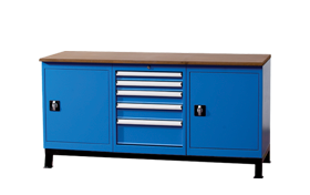 5 Adet Merkezi Kilitli Çekmeceli 2 Adet Dolaplı Çalışma Masası