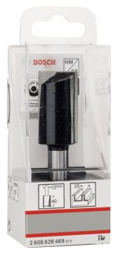 Bosch - Standard Seri Ahşap İçin Çift Oluklu, Sert Metal Ekstra Uzun Düz Freze Ucu 12*25*81mm