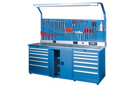 12 Adet Merkezi Kilitli Çekmeceli Askı Panolu Çalışma Masası