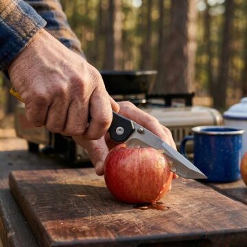 CAT DA980047 Kemer Askı Kancalı Katlanabilir 18CM Paslanmaz Çelik Kamp Çakısı