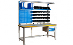 2 Adet Merkezi Kilitli Çekmeceli Askı Panolu Çalışma Masası
