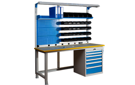 6 Adet Merkezi Kilitli Çekmeceli Askı Panolu Çalışma Masası