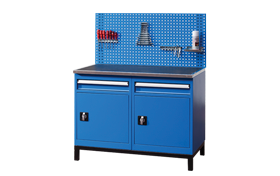 2 Adet Kilitsiz Çekmeceli 2 Adet 3 Kilitli Dolaplı Askı Panolu Çalışma Masası