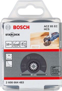 Bosch - Starlock - ACZ 85 EC - HCS Ahşap İçin Segman Testere Bıçağı, Bombeli 10'lu