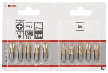 Bosch - Max Grip Serisi Vidalama Ucu PH2*25 mm 10'lu
